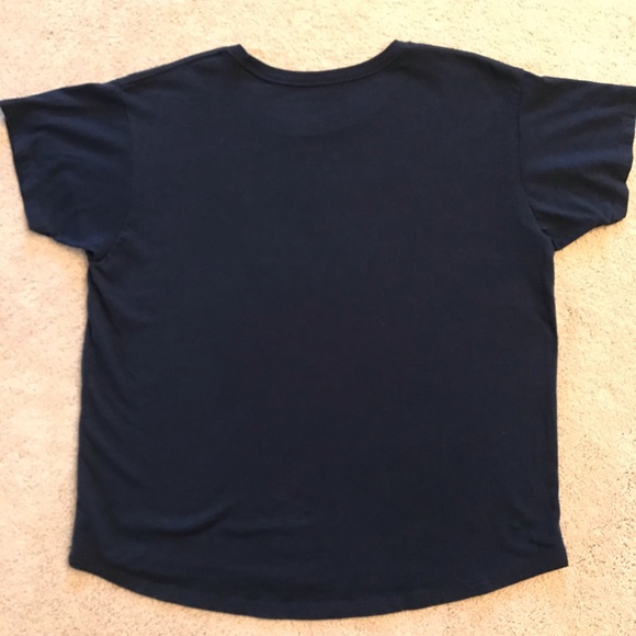 Spread Love Not Hate Spell Out Graphic Tee Adult Size Medium Oversized Dark Blue - Picture 3 of 4